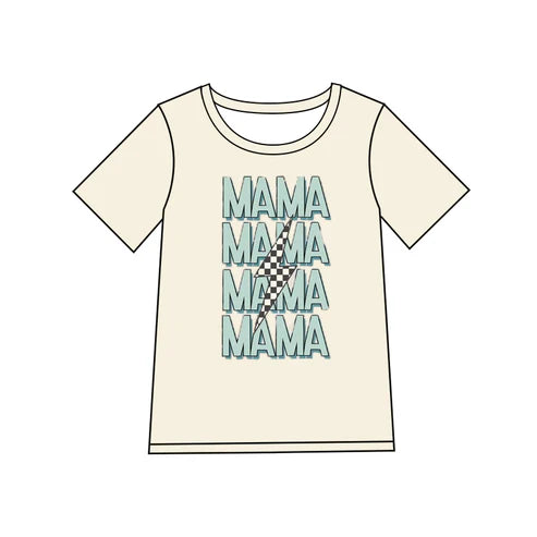 4.22 GT1019 Adult Women Short Sleeves MAMA Lightning Tee Shirts Top Preorder