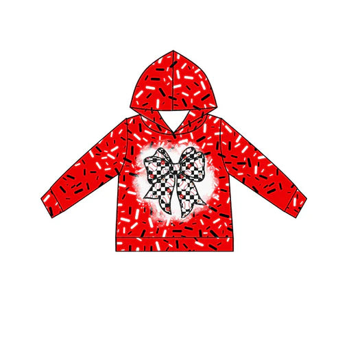 10.29 Custom Moq 8 Baby Kids Red Sprinkles Drip Baseball Bows Team Hoodies Tops