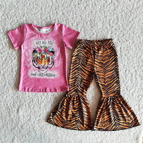 4.22 B11-14 Flower Tiger Short Sleeve Suit