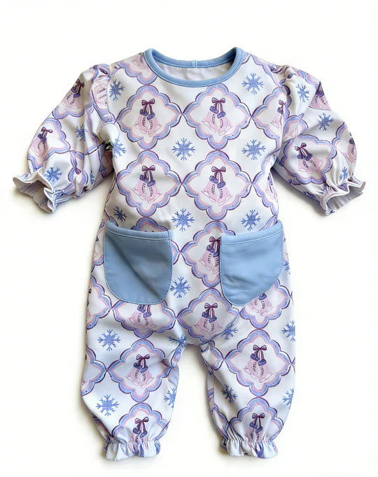 12.22 MOQ:5pcs LR2991 pre-order baby boy clothes snowflake print toddler boy winter romper