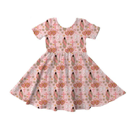 11.12 MOQ:5pcs GSD3071 pre-order toddler clothes cross girl easter summer dress