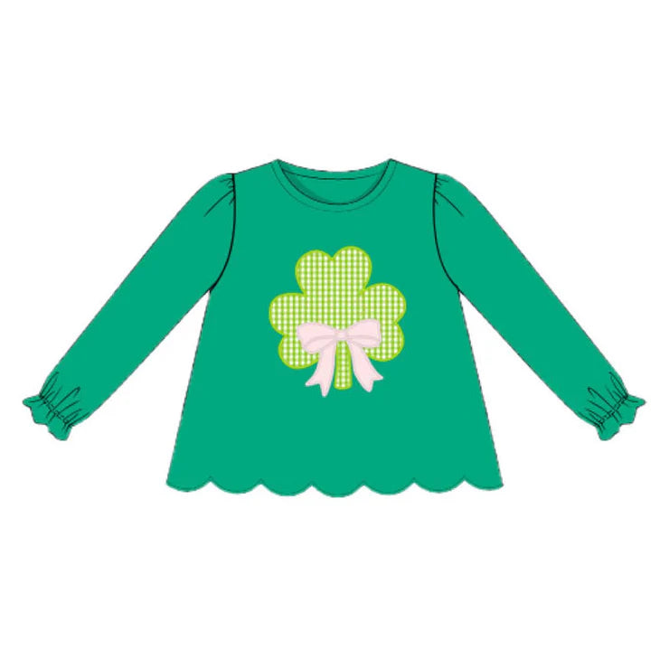 11.10 MOQ:5pcs GT1421 pre-order baby girl clothes lucky girl St. Patrick top