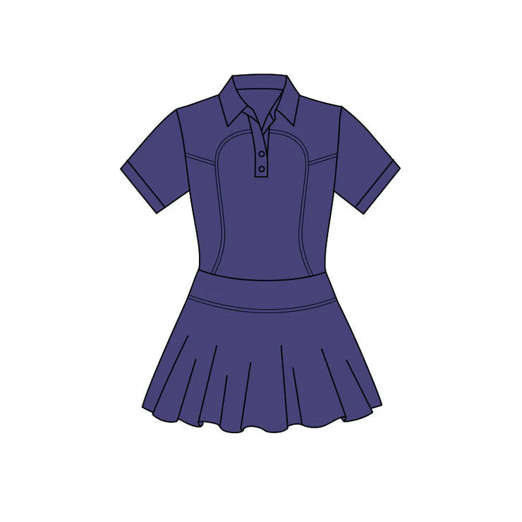 11.24 MOQ:5pcs GSD3165 pre-order toddler clothes navy blue girl yoga summer dress