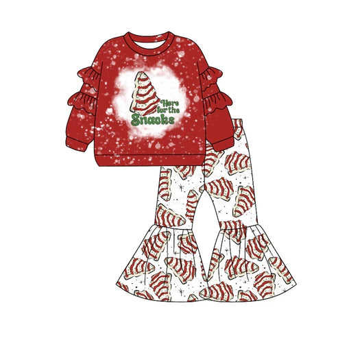 5.26 GLP1963 Baby Girls Christmas Snacks Top Bell Pants Clothes Sets Preorder