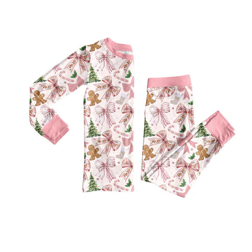6.28 NO MOQ sales GLP2542 Pre-order baby girls clothes Christmas bow long sleeve pants sets