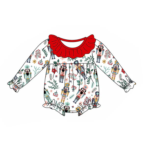 5.28 LR1948 Baby Infant Girls Christmas Soldier Ruffle Rompers preorder