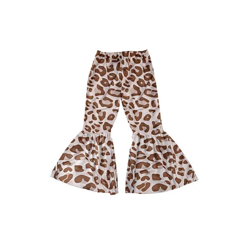 5.30 P0665 Baby Girls Pink Leopard Bell Bottoms Pants Preorder
