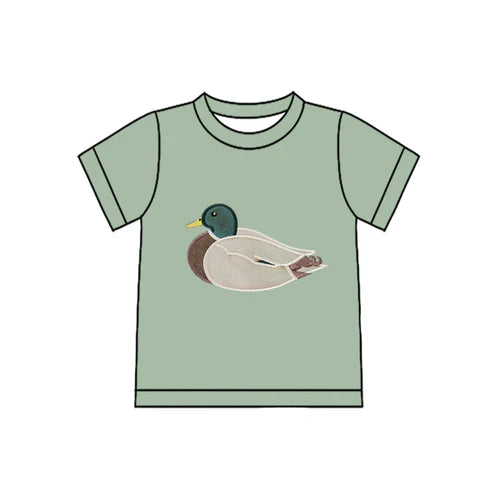11.4 BT1485 Baby Boys Short Sleeve Green Ducks Hunting T-shirts Top Preorder