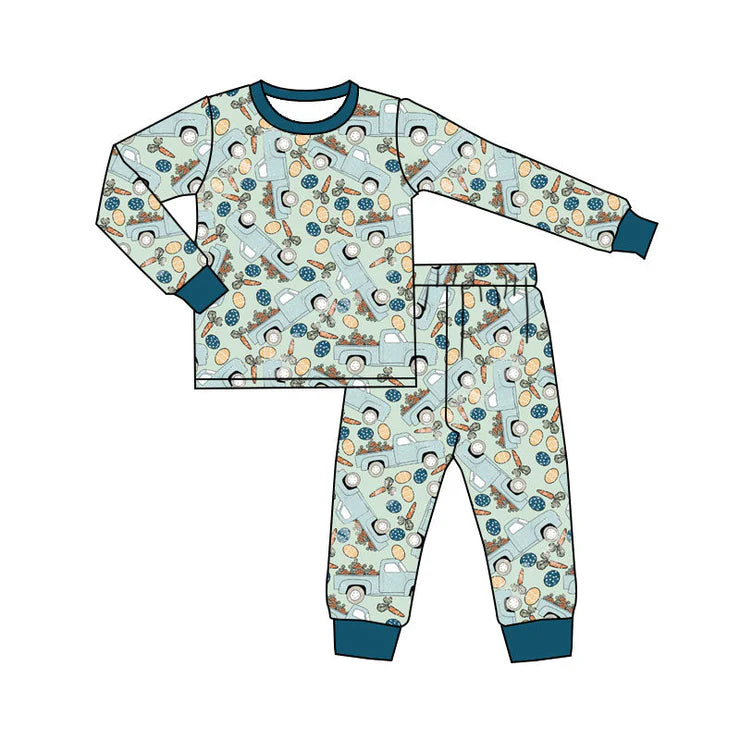 11.19 MOQ:5pcs BLP1393 pre-order toddler boy clothes carrot boy easter pajamas outfit