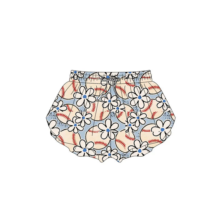4.18 SS0581 Baby Girls Football Flowers Summer Shorts Bottoms Preorder