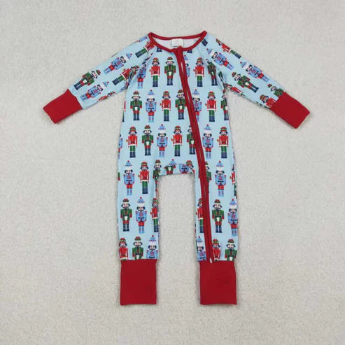 11.1  Sibling Baby Boys Girls Soldiers Checked Christmas Ruffle Knee Length Dress Pajamas Sets Footie Rompers