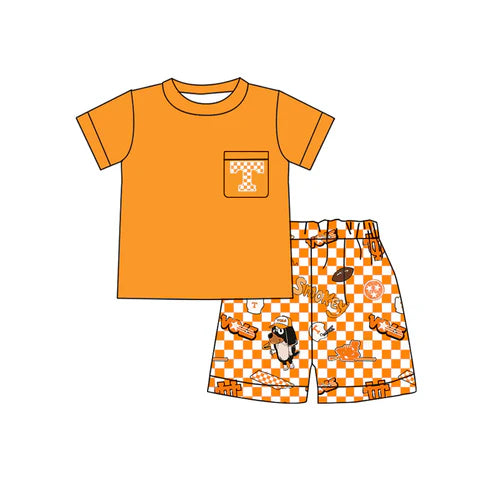 7.4 Custom Moq 3 Baby Boys Tenness Team Pocket Shirt Top Shorts Clothes Sets
