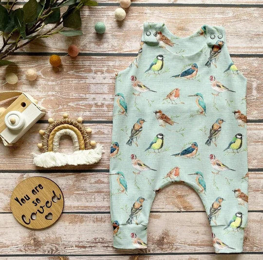 12.15 MOQ:5pcs SR3747 pre-order baby girl clothes bird print girl summer romper