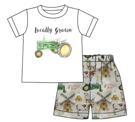 5.12 Boys Farm Truck Short Sleeve Shorts Set