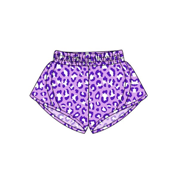 3.27 SS0501 Baby Girls Purple Leopard Yoga Shorts Bottoms Preorder