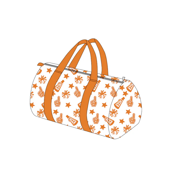 8.19 BA0368 Adult Team Orange Cheer Fireworks Zipper Gym Bags Preorder