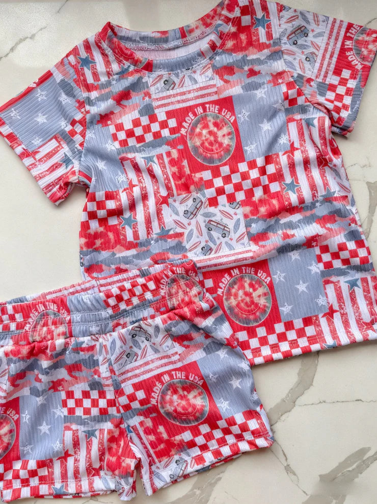 11.21 MOQ:5pcs GSSO2894 pre-order baby girl clothes car toddler girl 4th of July summer outfit