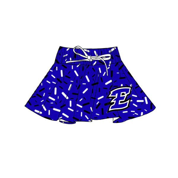7.7 Custom Moq 3 Baby Girls Blue E Team Skort Shorts Bottoms