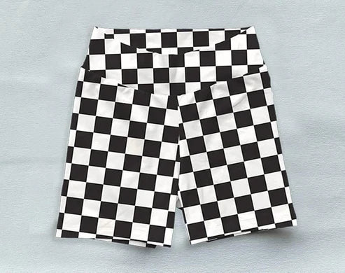 4.11 SS0537 Baby Girls Black White Plaid Biking Shorts Bottoms Preorder