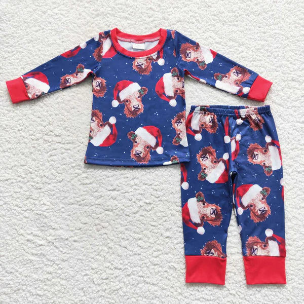 L-3.2 BLP0294 Santa Hat bull head navy long sleeve pants suit