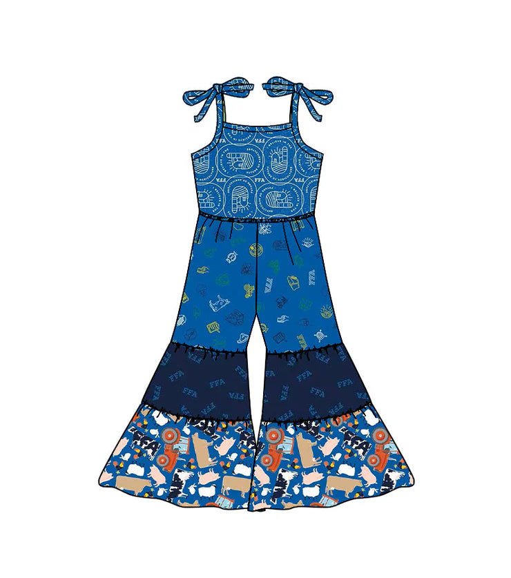 11.22 MOQ:5pcs SR3585 pre-order baby girl clothes farm life girl summer jumpsuit