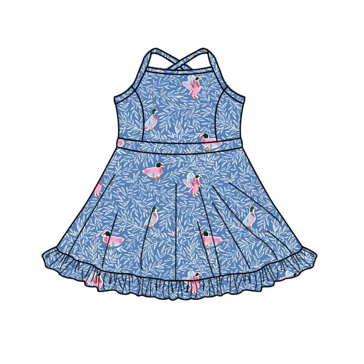 11.14 MOQ:5pcs GSD3086 pre-order toddler clothes mallard girl yoga summer dress