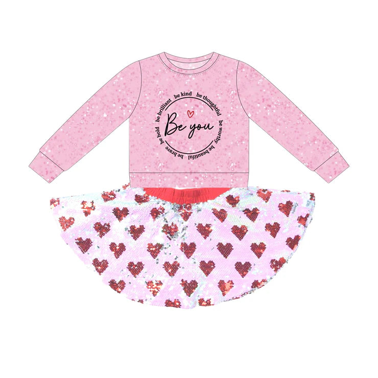 11.15 MOQ:5pcs GLD1501 pre-order baby girl clothes love toddler girl valentine skirt outfit