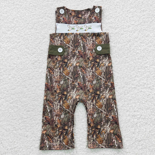5.3 Sibling Baby Boys Camo Ducks Hunting Rompers