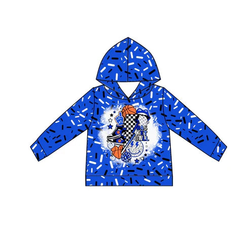 10.29 Custom Moq 8 Baby Kids Blue Sprinkles Drip Basketball Team Hoodies Tops