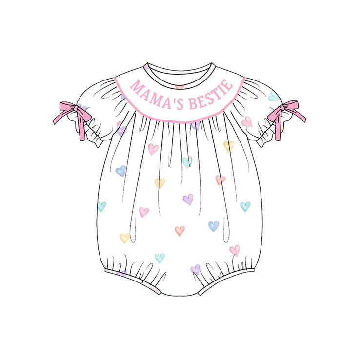 11.13 MOQ:5pcs SR3523 pre-order baby girl clothes mama’s bestie girl Valentine summer bubble
