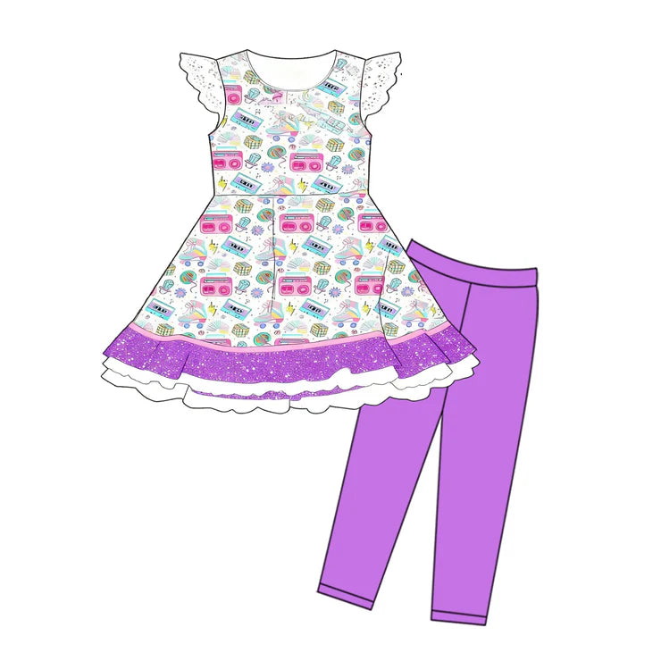 11.19 MOQ:5pcs GSPO2203 pre-order toddler girl clothes music girl spring set