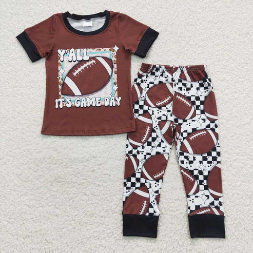 4.25 Sibling Baby Boys Game Sports Shirts Pants Outfits Sets
