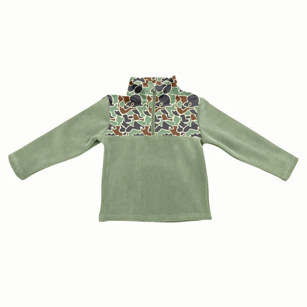 8.2 BT1308 Baby Boys Western Green Camo Zipper Pullovers Top Preorder