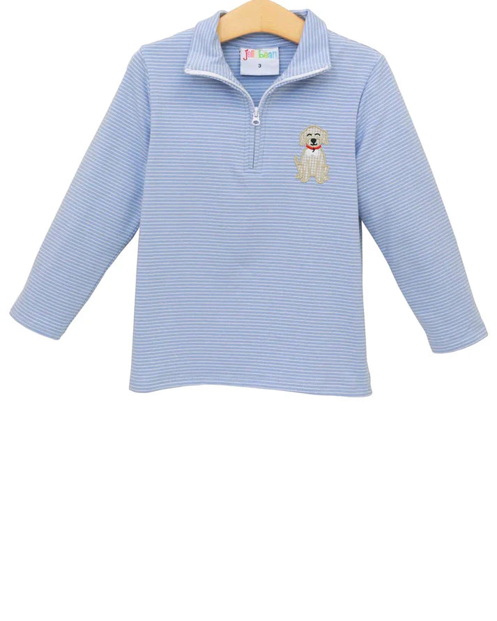 8.23 8.23 BT1332 Baby Boys Blue Stripe Dogs Zipper Pullovers Top Preorder