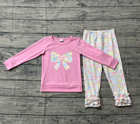 12.23 GLP3242 pre-order toddler girl clothes bows print girl winter set-real pic