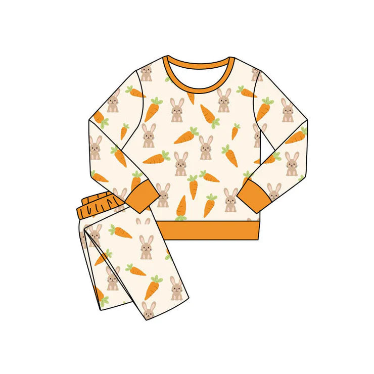 11.14 MOQ:5pcs GLP3146 pre-order toddler girl clothes rabbit print girl easter set