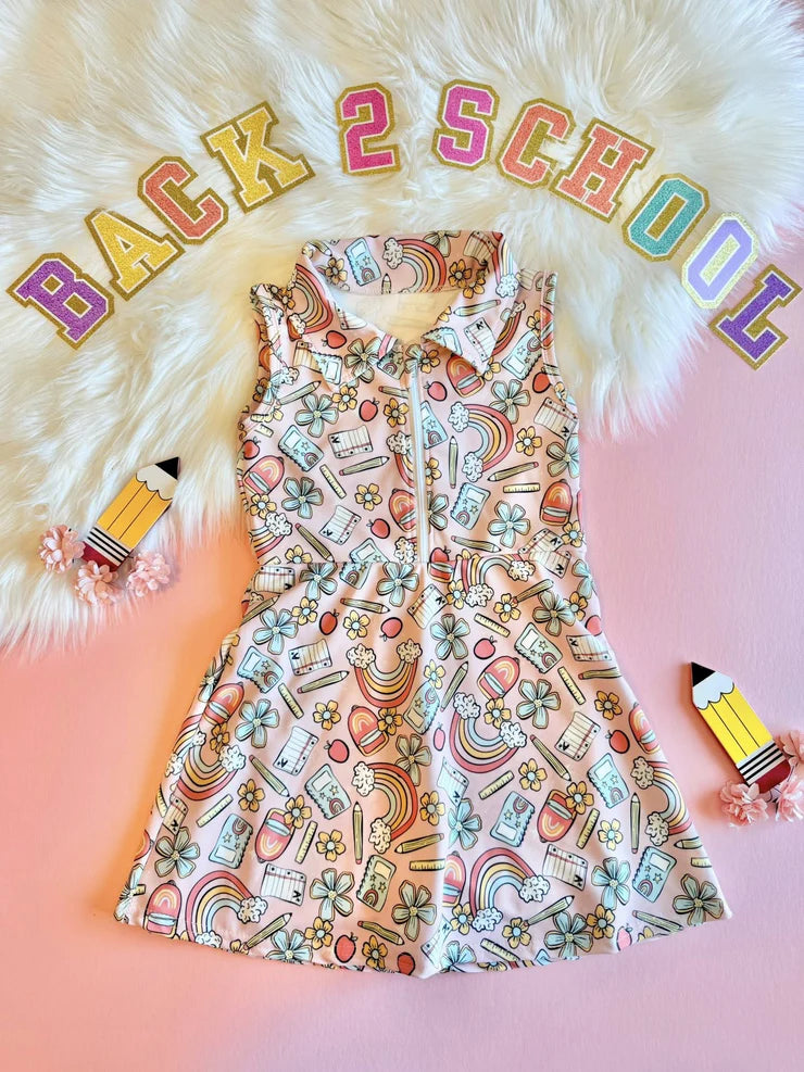 11.6 MOQ:5pcs GSD3038 pre-order toddler clothes pencil girl back to school yoga summer dress