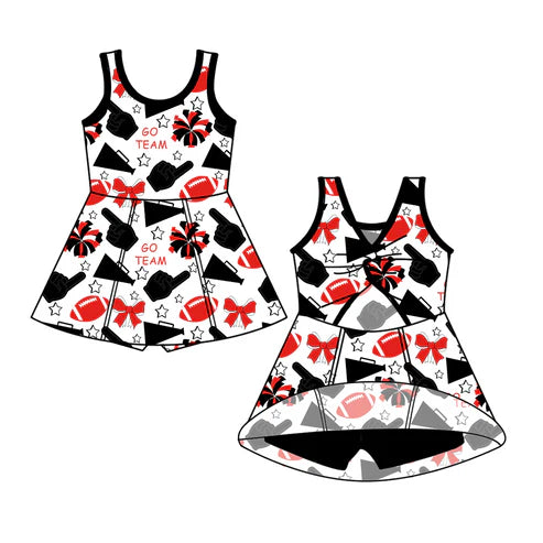 6.26 Custom Moq 3 Baby Girls Sleeveless Georgia Team Skorts Knee Length Dress