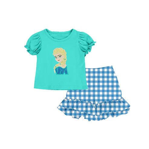 6.23 Custom Moq 3 Baby Girls Princess Tee 2 Shirt Ruffle Shorts Clothes Sets
