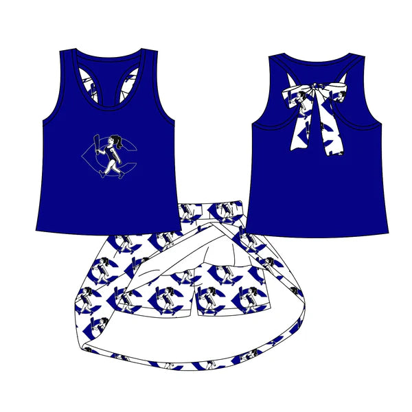 7.7 Custom Moq 3 Baby Girls Gavegirl team Top Skirt Skort Sets