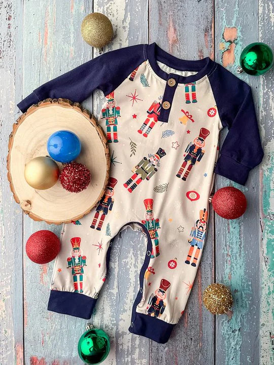 5.27 LR1934 Baby Infant Boys Christmas Soldier Long Sleeve Rompers preorder