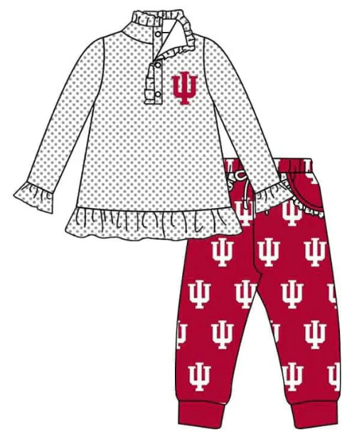 5.12 baby girls custom team design long sleeve pants lace outfit