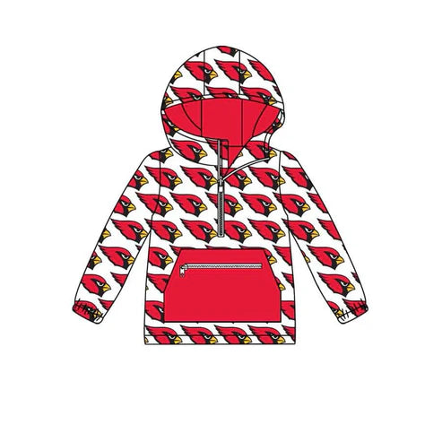 8.1 Custom Moq 5 Baby Boys Team red bird Hooded Pullovers Tops