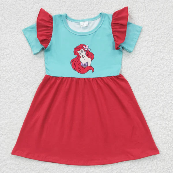 GSD0250 Baby Girls Short Sleeve Princess Knee Length Dress