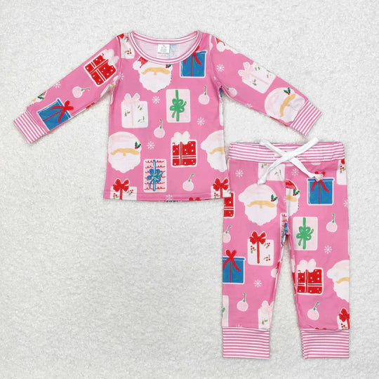 3.14 GLP1581 RTS bamboo toddler girl clothes santa girl christmas winter set