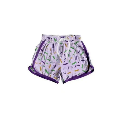10.1 SS0656 Baby Girls Mardigras Sprinkles Team Shorts Bottom Preorder