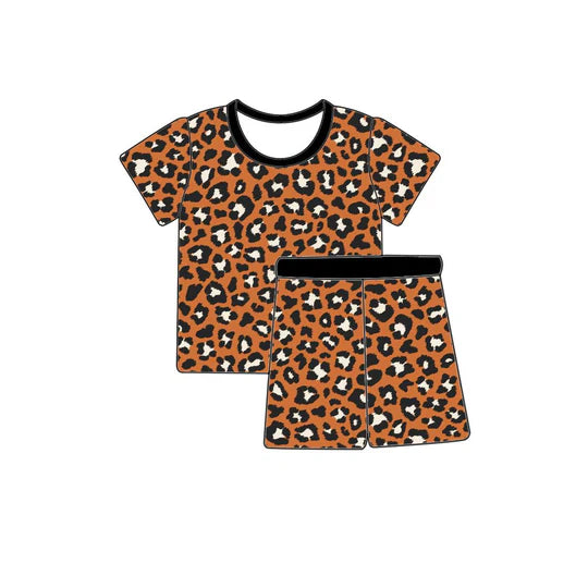 12.25 MOQ:5pcs GSSO2987 pre-order baby girl clothes leopard print print toddler girl summer outfit