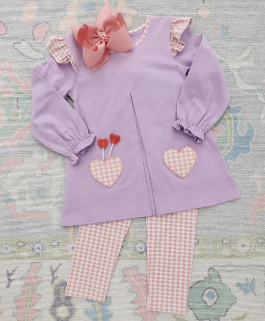 12.9 MOQ:5pcs GLP3269 pre-order baby girl clothes heart print toddler girl Valentine's Day outfit