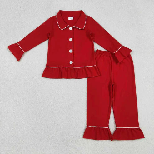 11.1 Sibling Baby Boys Girls Red Color Cotton Christmas Pajamas Pants Clothes Sets C10.14