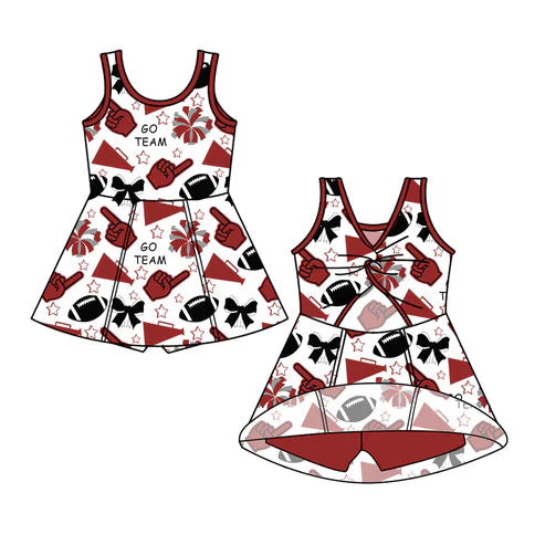 6.26 Custom Moq 3 Baby Girls Sleeveless Carolina Team Skorts Knee Length Dress